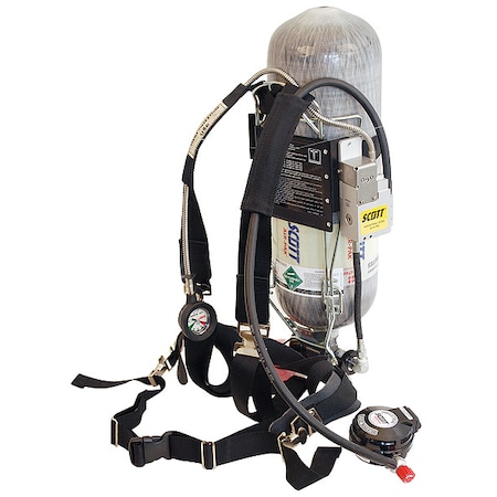 3M Scott Industrial SCBA, ISCBA, Carbon Fiber Cylinder, Zinc-Plated Carbon Steel Backframe, 4,500 psi IND114063100101