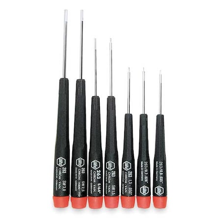 Wiha Precision Screwdriver Set, Hex, Metric, 7pc 26390