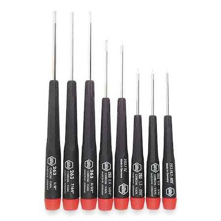 Wiha Precision Screwdriver Set, Hex, SAE, 8 pcs. 26391