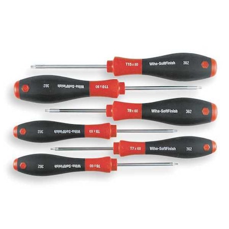 Wiha Screwdriver Set, Torx(R), 6 Pc 36291