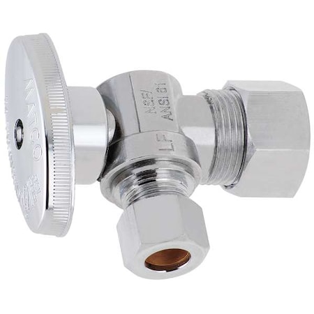 Zoro Select 1/4-Turn Stop, Angle, 5/8 Inx3/8 In 26-1019LF