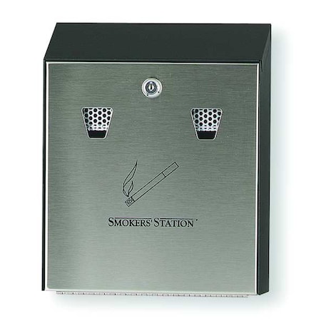 Rubbermaid Commercial Ash Tray, 1-19/32 gal., Black FGR1012EBK