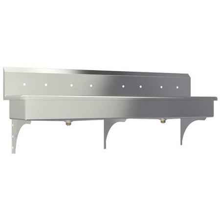 Sani-Lav Wall Mount, 8 Hole, Not Applicable, Silver, Wash Station 58W8