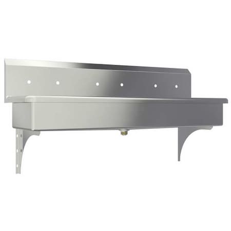 Sani-Lav Wall Mount, 6 Hole, Not Applicable, Silver, Wash Station 56W8