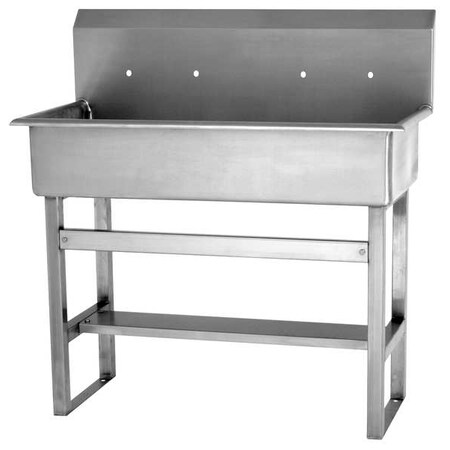 Sani-Lav Floor Mount, 4 Hole, Not Applicable, Silver, Wash Station 54F8