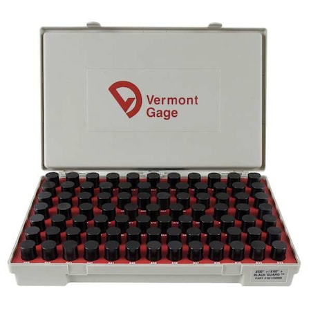 Vermont Gage Pin Gage Set, Plus, 0.833-0.916 In, Black 901100900