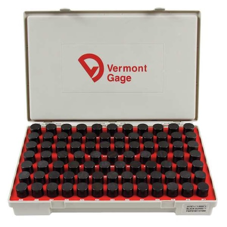 Vermont Gage Pin Gage Set, Plus, 0.917-1.000 In, Black 901101000