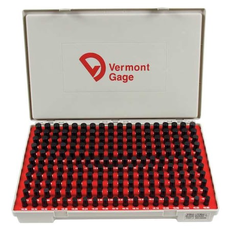 Vermont Gage Pin Gage Set, Plus, 10-13.98mm, Black 902100400