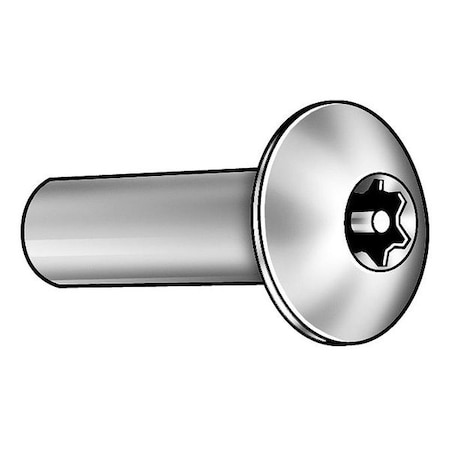 Zoro Select Barrel Bolt, 1/4"-20, 1/2 in Brl Lg, 5/16 in Brl Dia, Stainless Steel Plain Z4443T6S