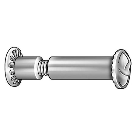 Zoro Select Partition Bolt, #10-24, 1/2 in Brl Lg, 1/4 in Brl Dia, Stainless Steel Plain, 10 PK Z4380PAK