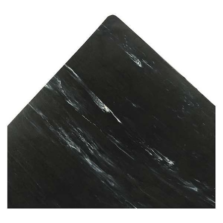 Notrax Antifatigue Mat, 3 ft L x 2 ft W, 1/2 in Thickness, Vinyl, Marble, Black/White 470S2436BL