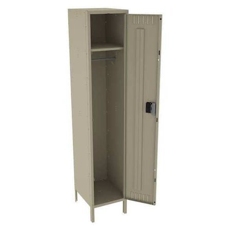 Tennsco Wardrobe Locker, 15 in W, 18 in D, 78 in H, (1) Tier, (1) Wide, Sand STK-151872-1SD