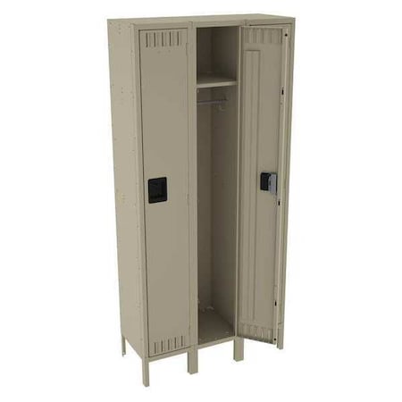 Tennsco Wardrobe Locker, 36 in W, 15 in D, 78 in H, (1) Tier, (3) Wide, Sand STK-121572-3SD