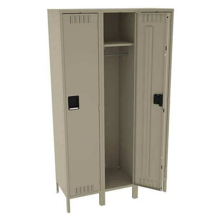 Tennsco Wardrobe Locker, 45 in W, 18 in D, 78 in H, (1) Tier, (3) Wide, Sand STK-151872-3SD