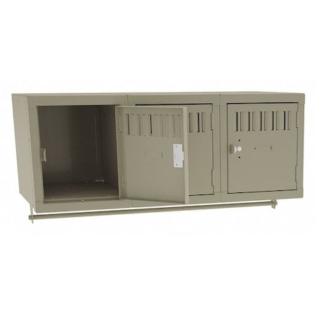 Tennsco Wall Mount Box Locker, 36 in W, 18 in D, 12 in H, (1) Tier, (3) Wide, Sand BS1-121812-3SD