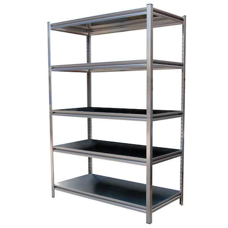 Vestil Metal Shelving Unit, 24"D x 36"W x 72"H, 5 Shelves, Stainless Steel LWSS-2436