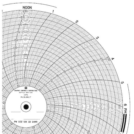 Graphic Controls Chart, 9.938 In, 30 to 230, 1 Day, PK100 PW  00213832 24H