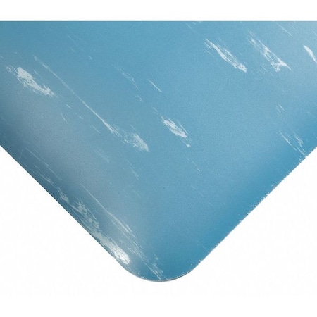 Wearwell Antifatigue Mat, 3 ft. L x 2 ft. W, 1/2" Thickness, Marble, Blue 496
