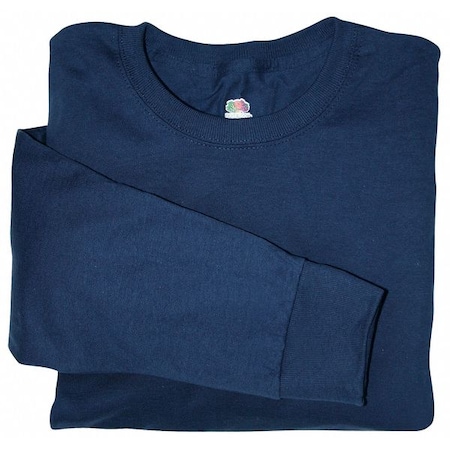 Gildan Men's T-Shirt, Cotton, 0 Pocket(s), Navy, L 2400