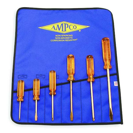 Ampco Safety Tools Nonspark Screwdriver Set, Slotted/Phllps, 6 pcs M-39