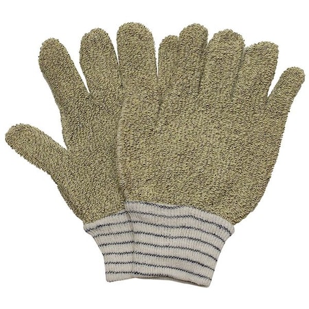 Condor Condor Heat Resistant Gloves, Kevlar(R)/Cotton, 500  Degrees F Max Temp., Knit Cuff Green/Natural 5MPK5
