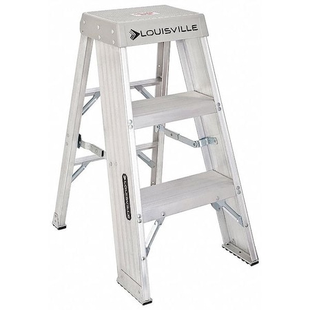 Louisville Step Stool, 36 In H, 300 lb., Aluminum AY8003