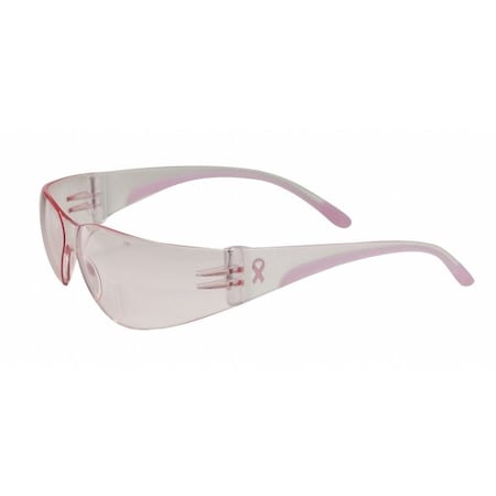 Bouton Optical Eva Petite, Safety Glasses, Anti-Fog & Anti-Scratch, Clear Lens, Clear, Pink Frame, Frameless 250-11-0920