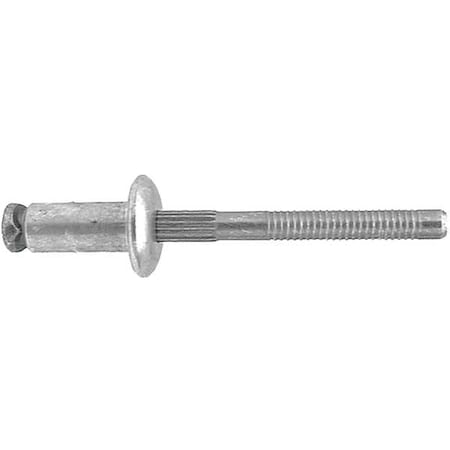 Zoro Select Blind Rivet, Countersunk Head, 1/4 in Dia., Aluminum Body, 25 PK 5MTY4