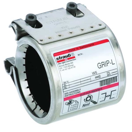 Straub 3" 316 SS Grip L Coupling G20650-SI