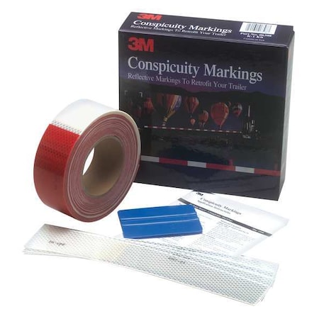 3M Conspicuity Tape Kit, Red/White, 75Ft 051131-06398