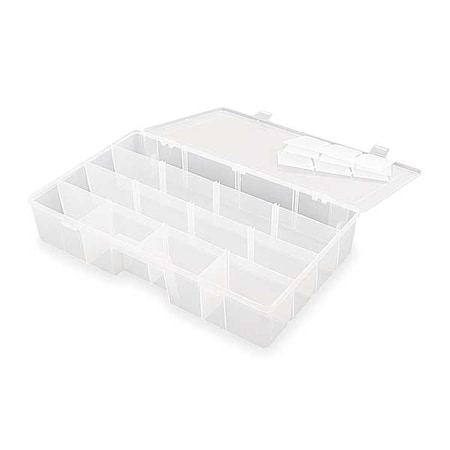 FLAMBEAU Adjustable Compartment Box with 7 to 16 compartments, Plastic, 3 1/4 in H x 8-7/8 in W T7004