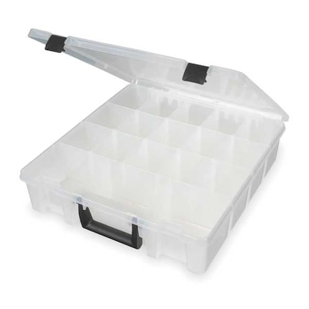 FLAMBEAU Adjustable Compartment Box with 6 to 18 compartments, Plastic, 3 1/2 in H x 15 in W T9007