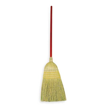Rubbermaid Commercial 13 1/2 in Sweep Face Corn Broom, Natural, Orange FG638400ORAN