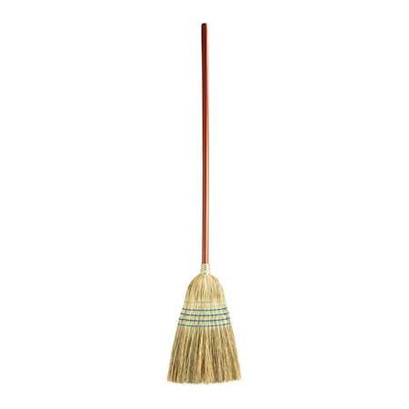 Rubbermaid Commercial 12 1/2 in Sweep Face Corn Broom, Stiff, Natural, Blue FG638300BLUE