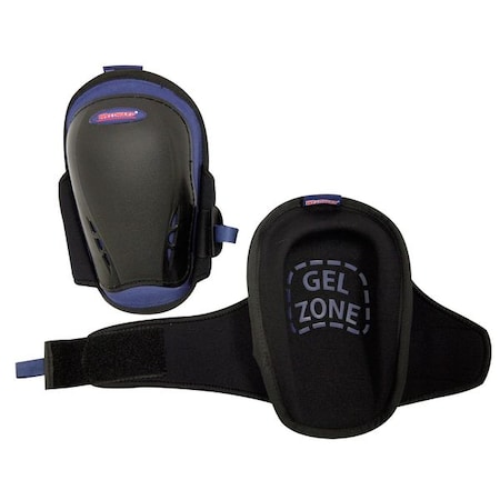 Westward Knee Pad, Swivel, Foam Pad, Plastic Cap, hook-and-loop Closure, 1 Straps, Black, Blue, Universal 5MZH9