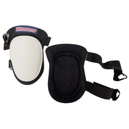 Westward Knee Pad, Swivel, Foam Pad, Plastic Cap, Quick Release Closure, 2 Straps, Black, White, Universal 5MZH6