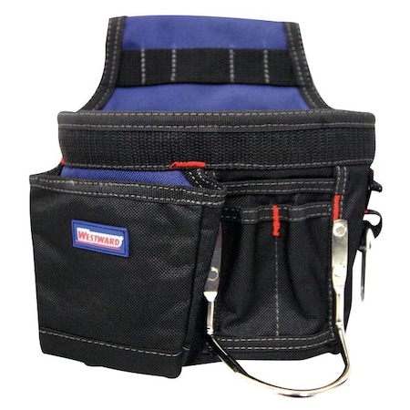 Westward Tool Pouch, Tool Pouch, Black, Polyester, 5 Pockets 5MZL7