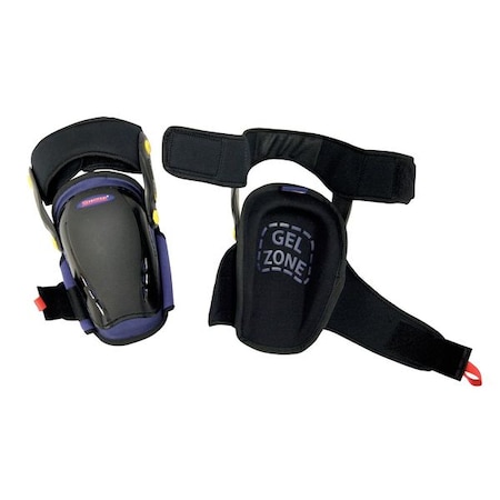 Westward Knee Pad, Swivel, Foam Pad, Plastic Cap, hook-and-loop Closure, 2 Straps, Black, Blue, Universal 5MZP8