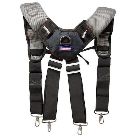 Westward Tool Suspenders, Tool Belt Suspenders, Black, Gray, Polyester, 1 Pockets 5MZP4