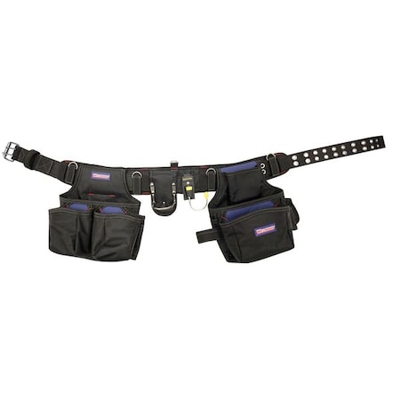 Westward Tool Belt, Tool Belt, Black, Polypropylene, 18 Pockets 5MZP5