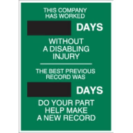 Brady Safety Scoreboard, 28" H x, 20" W, Steel 49113