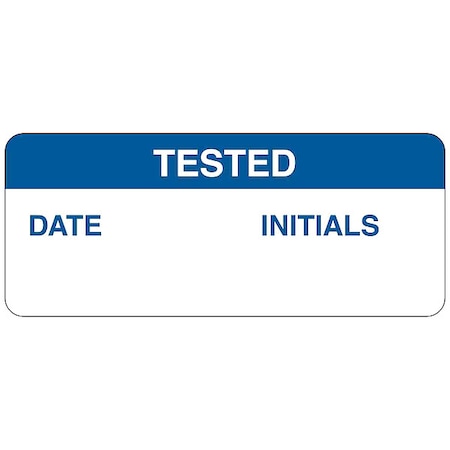 Brady Inspection Label, Tested, Polyester, 5/8 in H x 1 1/2 in W, Rectangle, 364 PK 82588