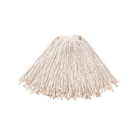 Rubbermaid Commercial 1 in String Wet Mop, 20 oz Dry Wt, Slide On Connection, Cut-End, White, Cotton FGF11700WH00