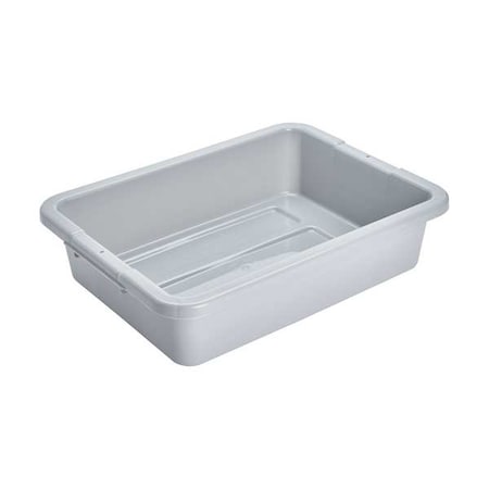 Rubbermaid Commercial Nestable Storage Container, 4.6 gal, 20 in L x 15 in W x 5 in H, Gray, Polyethylene FG334900GRAY