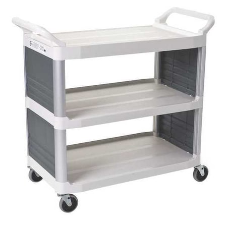 Rubbermaid Commercial Enclosed Service Cart, High Density Polypropylene, 3 Shelves, 300 lb. FG409200OWHT