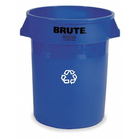 Rubbermaid Commercial 20 gal. Round Stationary Recycling Container, Blue, Polyethylene, 1 Openings FG262073BLUE