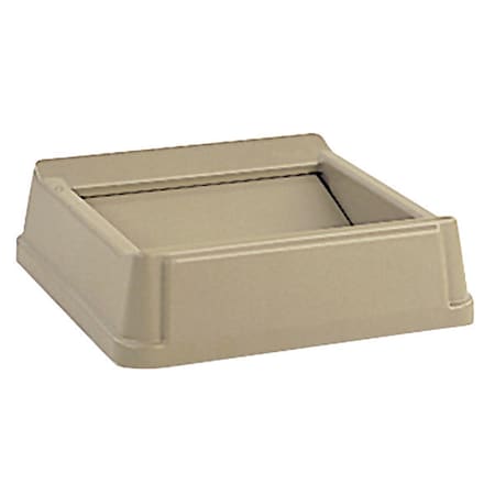 Rubbermaid Commercial Untouchable(R) 35 gal, 50 gal Trash Can Lid, Swing Beige, Resin, 1 Openings 20 1/4 in W/Dia FG266400BEIG