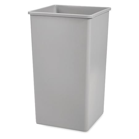 RUBBERMAID COMMERCIAL 50 gal Square Trash Can, Gray, 19 1/2 in Dia, None, LLDPE FG395900GRAY