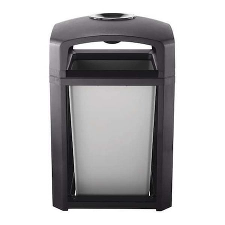 RUBBERMAID COMMERCIAL 35 gal Square Trash Can, Sable, 26 in Dia, None, Plastic FG397001SBLE