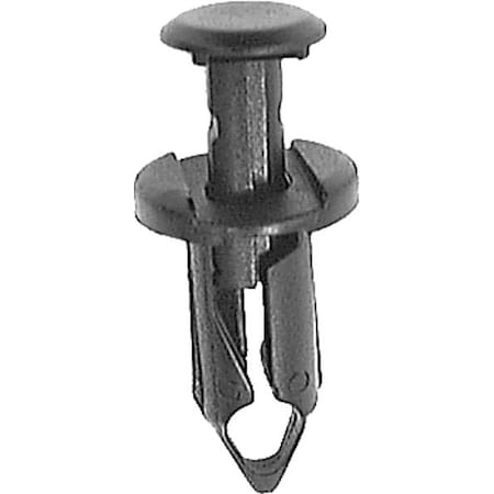 Zoro Select Push-In Rivet, Dome Head, 1/4 in Dia., 20 mm L, Nylon Body, 25 PK 5NCD3